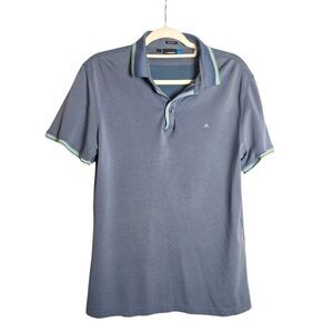 J Lindberg Polo Shirt Blue Grey Regular Fit Large Tech Mesh Jersey Mens